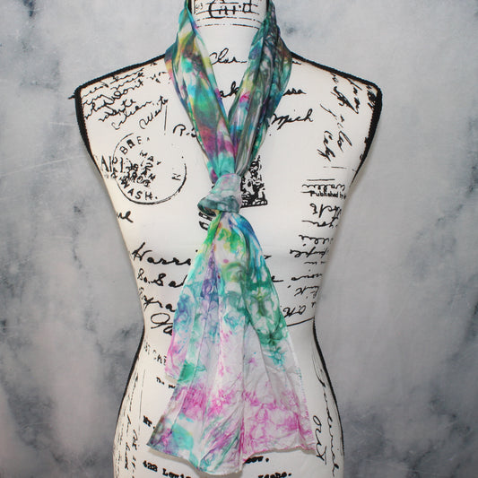 AFTER THE RAIN Hand-Dyed Silk Scarf - 11 x 60 inches