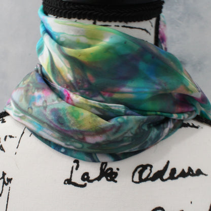 AFTER THE RAIN Hand-Dyed Silk Scarf - 11 x 60 inches - Purple Lamb