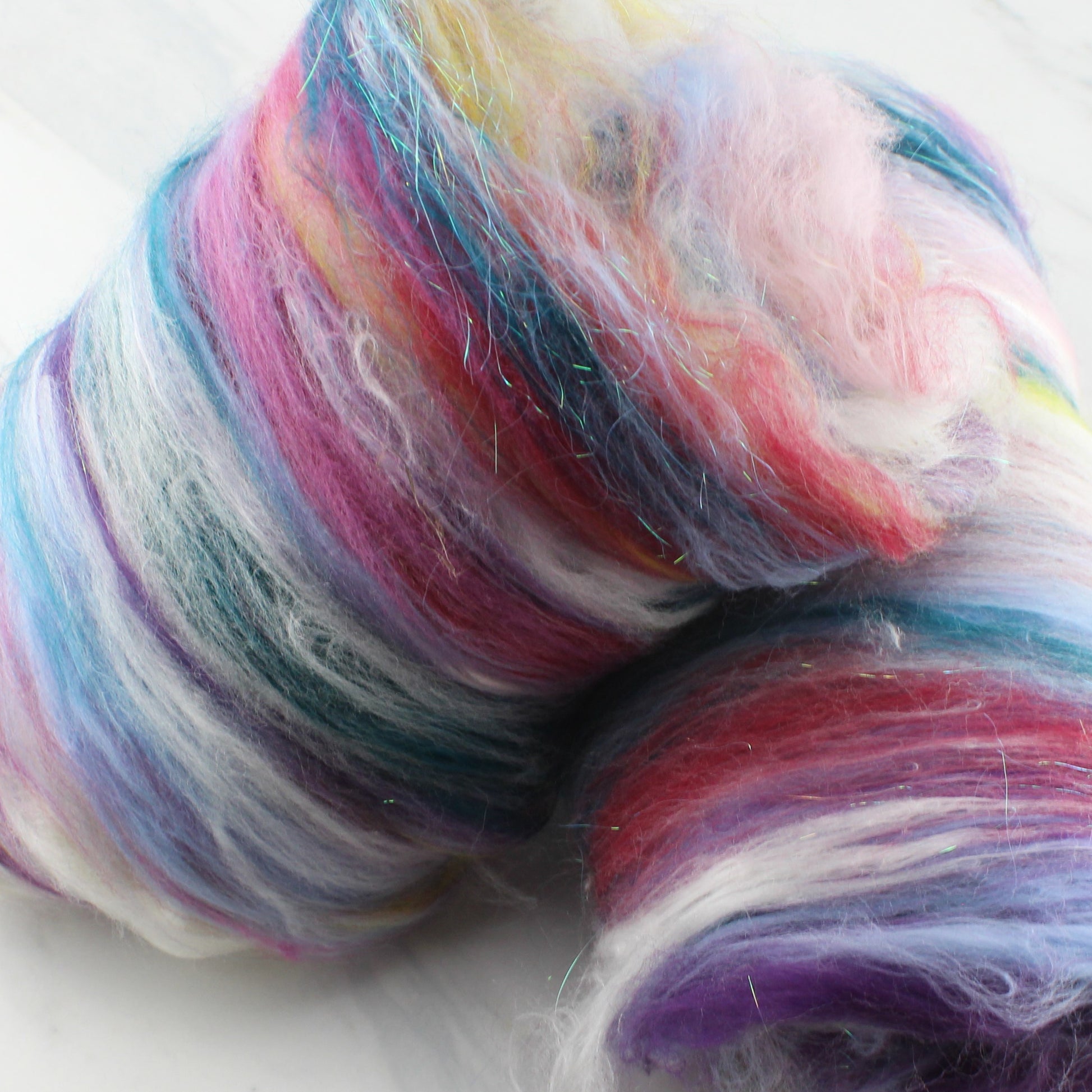 BOUQUET Carded Batts for Spinning and Felting - Purple Lamb