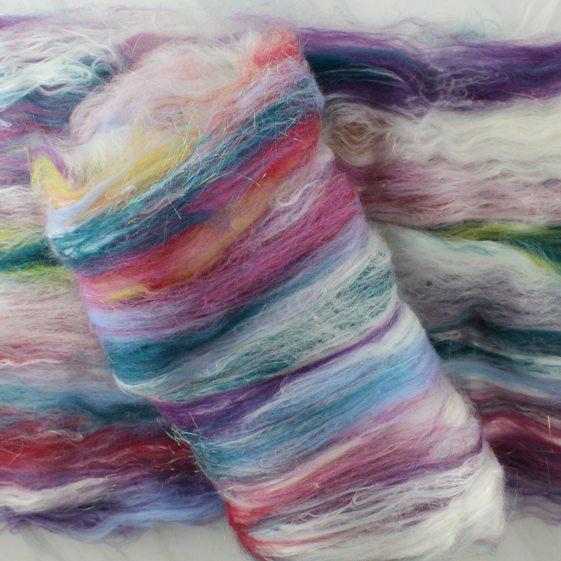 BOUQUET Carded Batts for Spinning and Felting - Purple Lamb