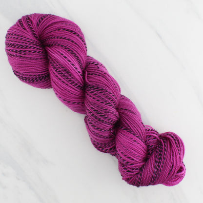 BURGUNDY ROSE Indie-Dyed Yarn on Stained Glass Sock