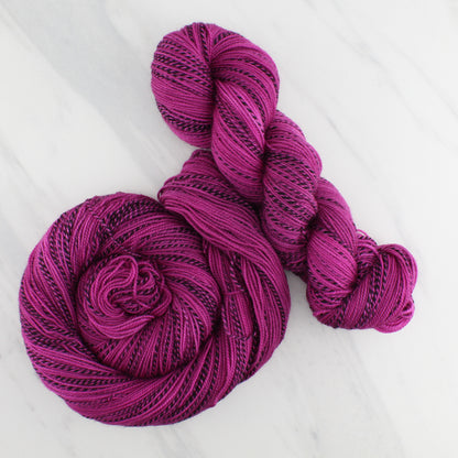 BURGUNDY ROSE Indie-Dyed Yarn on Stained Glass Sock