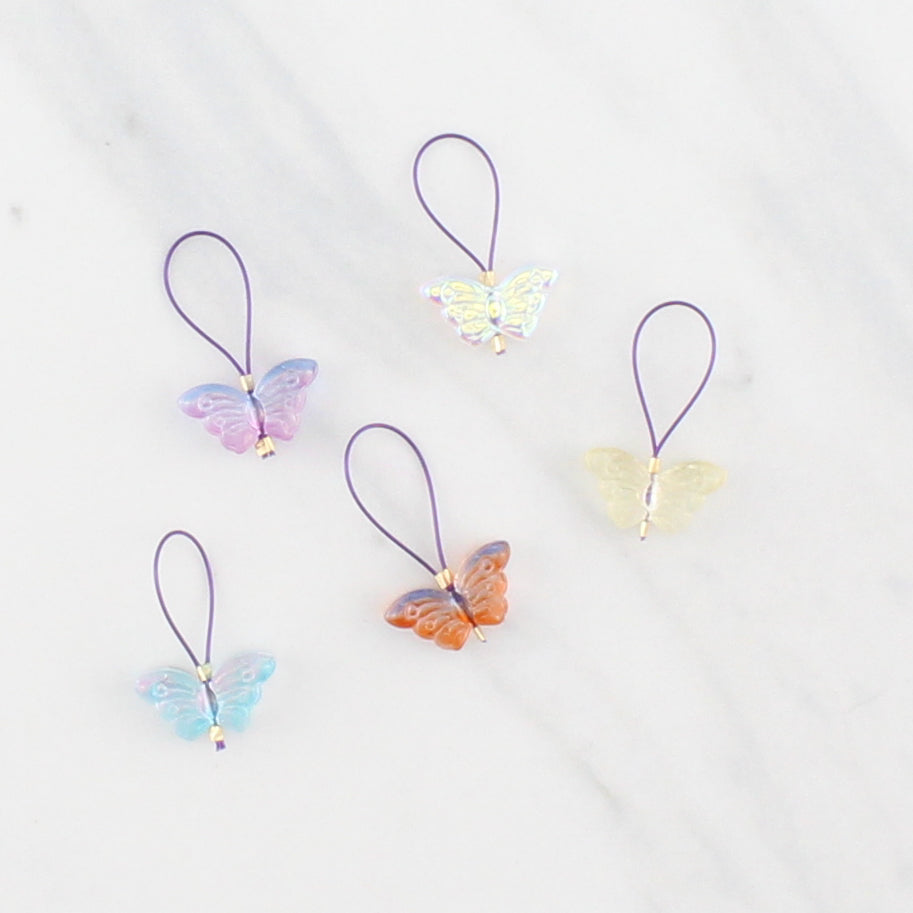 BUTTERFLY STITCH MARKER SETS FOR KNITTING - Purple Lamb