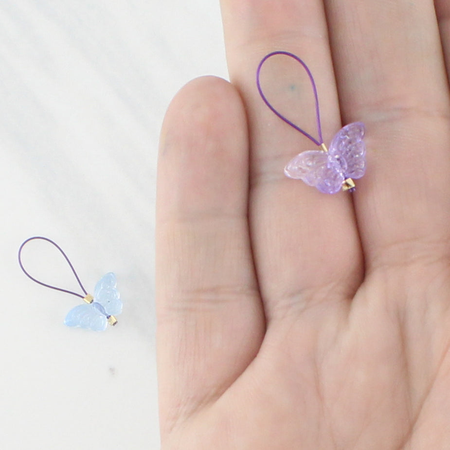 BUTTERFLY STITCH MARKER SETS FOR KNITTING - Purple Lamb