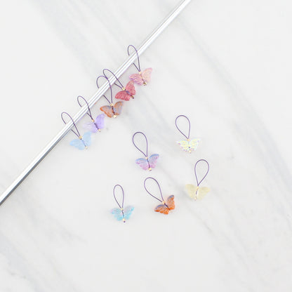 BUTTERFLY STITCH MARKER SETS FOR KNITTING - Purple Lamb