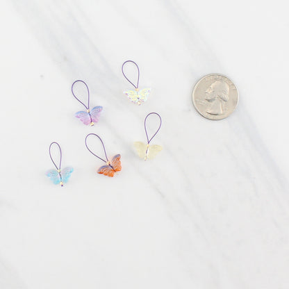 BUTTERFLY STITCH MARKER SETS FOR KNITTING - Purple Lamb