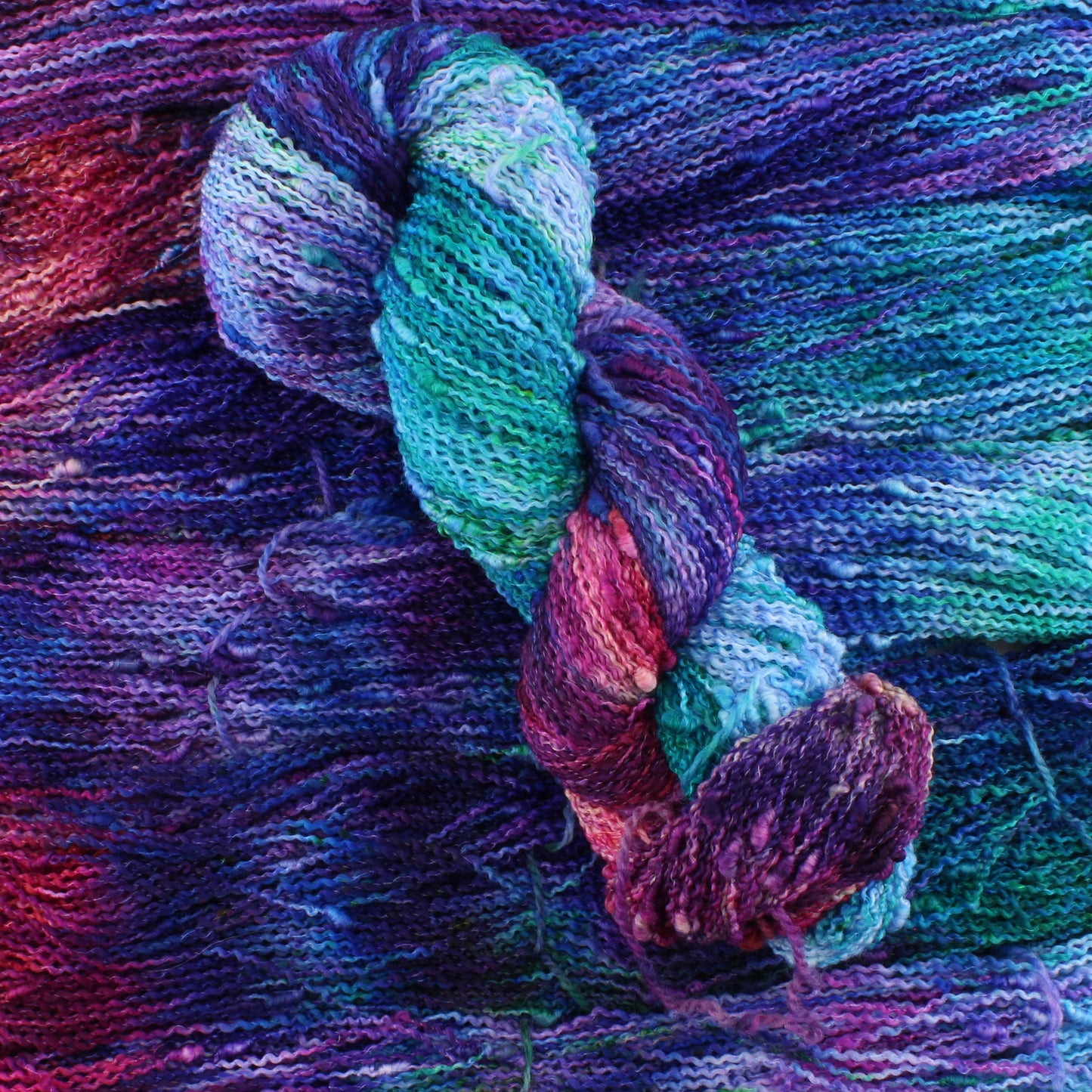 CARIBBEAN SUNSET Indie-Dyed Yarn on Squiggle Sock