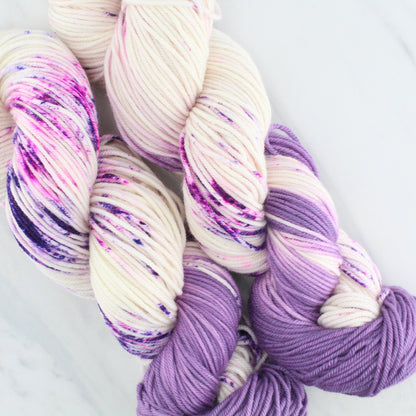 CROCUSES IN SNOW on Squoosh Worsted - Assigned Pooling Colorway