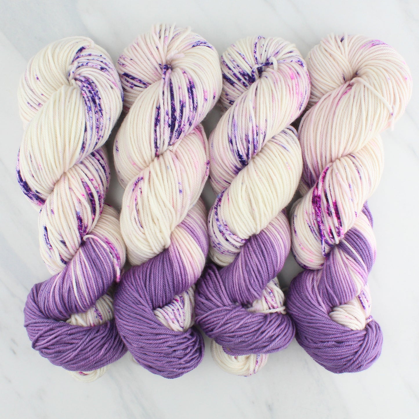 CROCUSES IN SNOW on Squoosh Worsted - Assigned Pooling Colorway