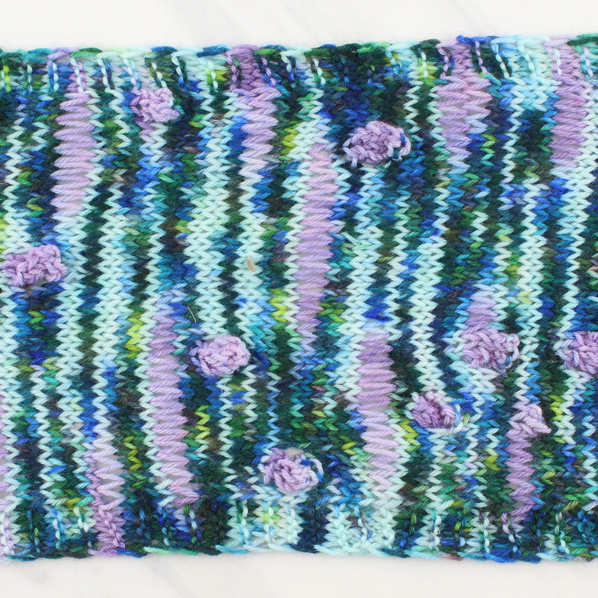 DOTS AND SQUIGGLES ASSIGNED POOL COWL - Purple Lamb