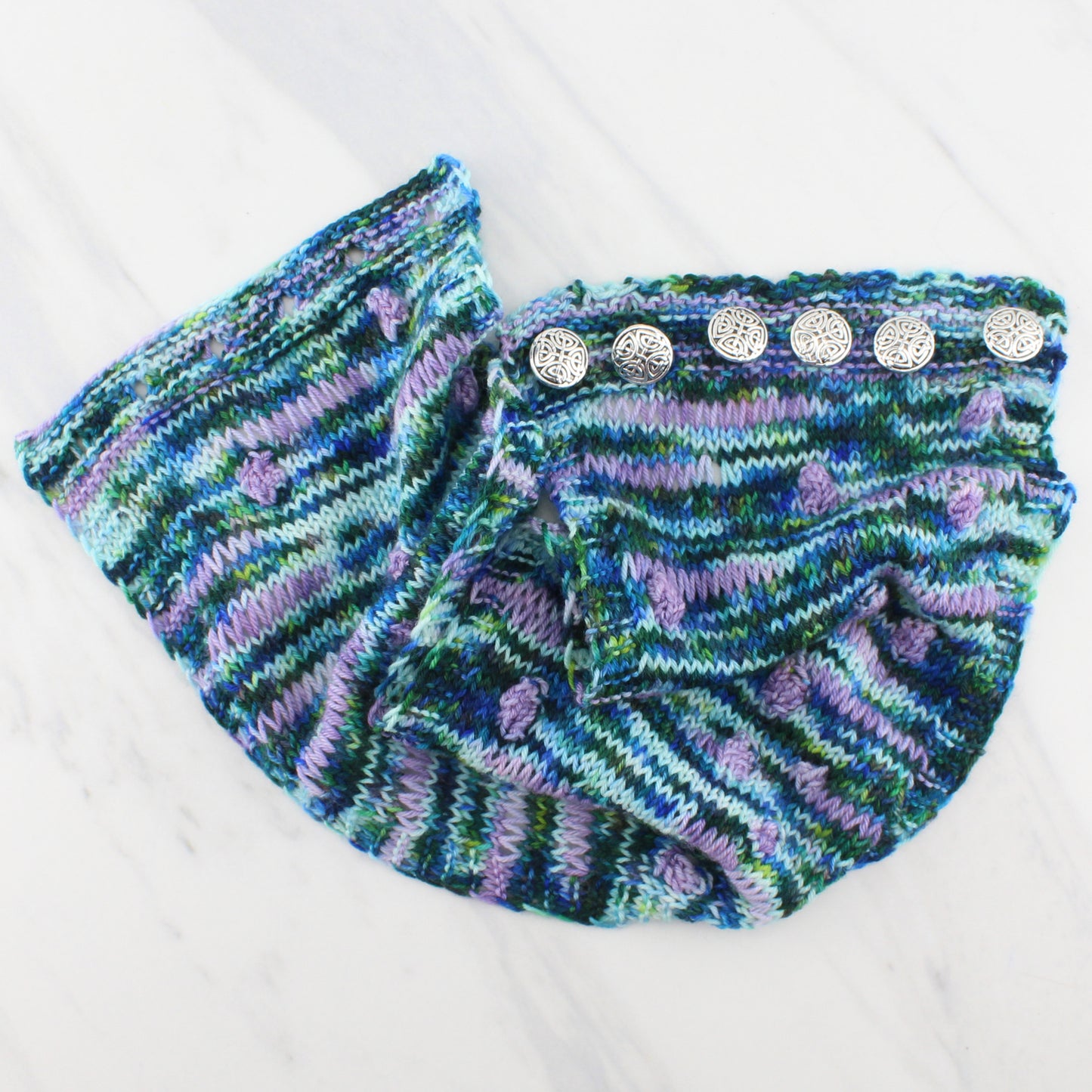 DOTS AND SQUIGGLES ASSIGNED POOL COWL - Purple Lamb