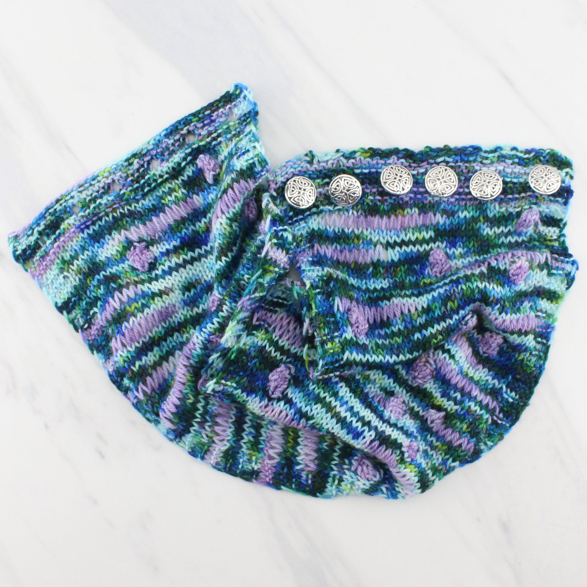 DOTS AND SQUIGGLES ASSIGNED POOL COWL - Purple Lamb