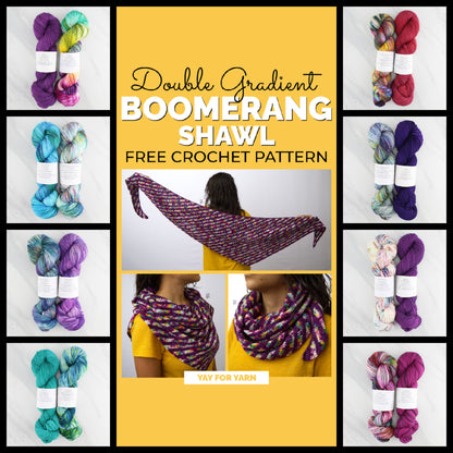 DOUBLE GRADIENT BOOMERANG CROCHET SHAWL SET - Dyed to Order