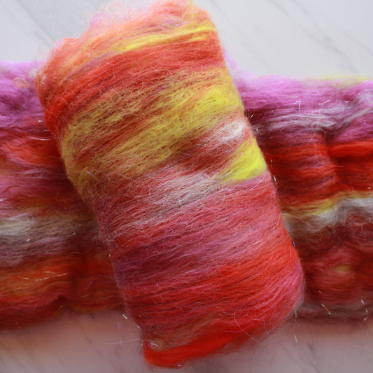 DRAGON FRUIT Art Batts to Spin and Felt