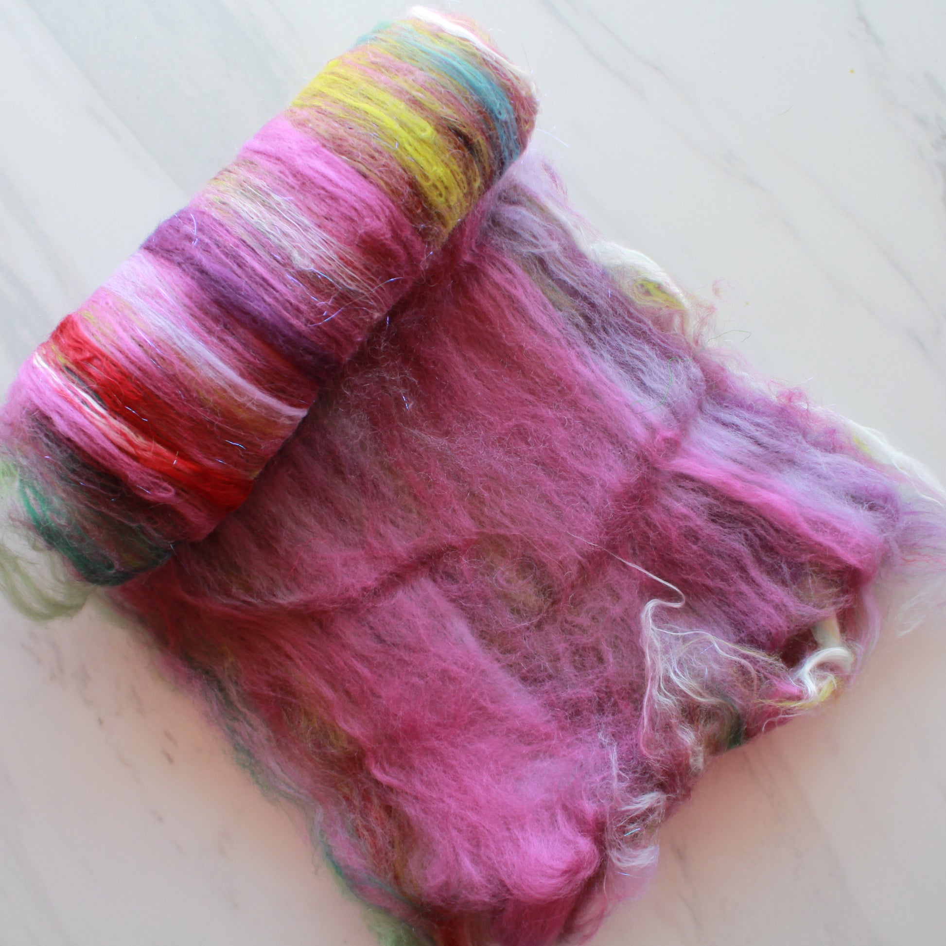 FIELD OF LAVENDER Art Batts to Spin or Felt - Purple Lamb