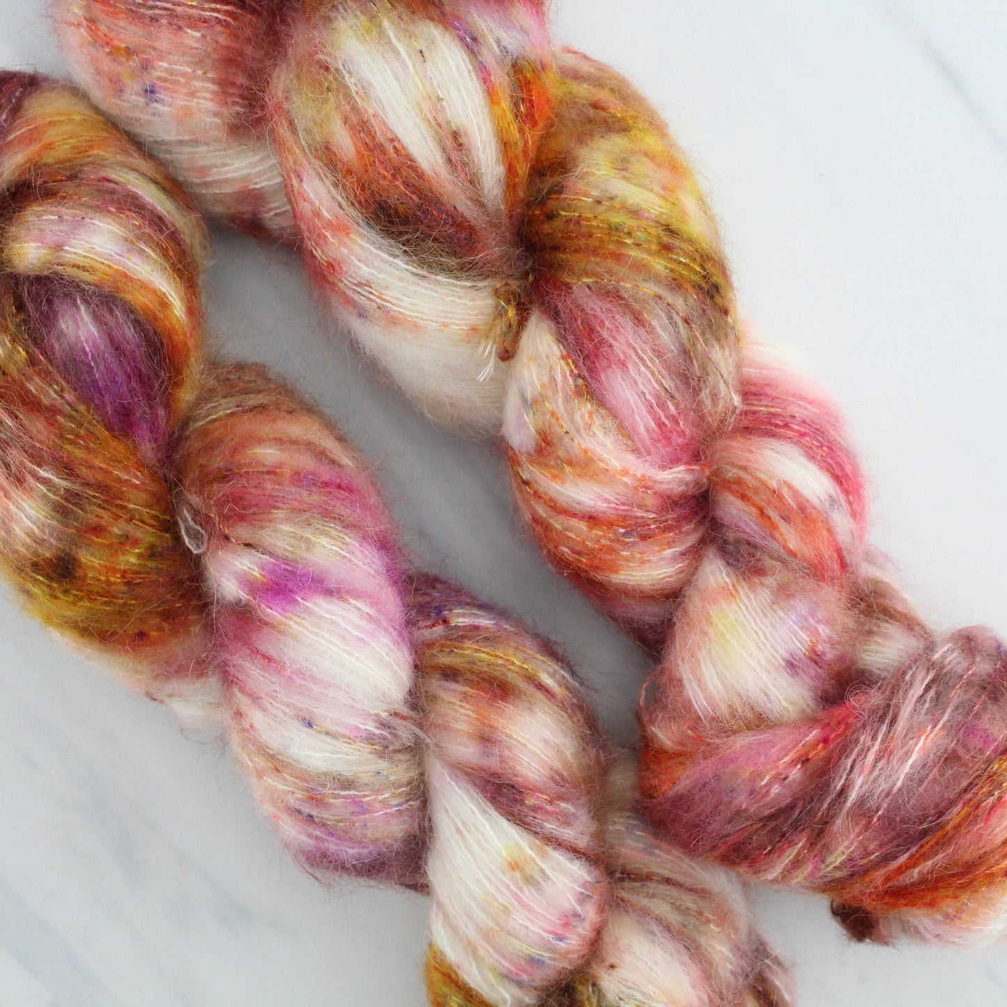 IMPRESSIONS OF AUTUMN Indie-Dyed Yarn on Suri Lace Cloud