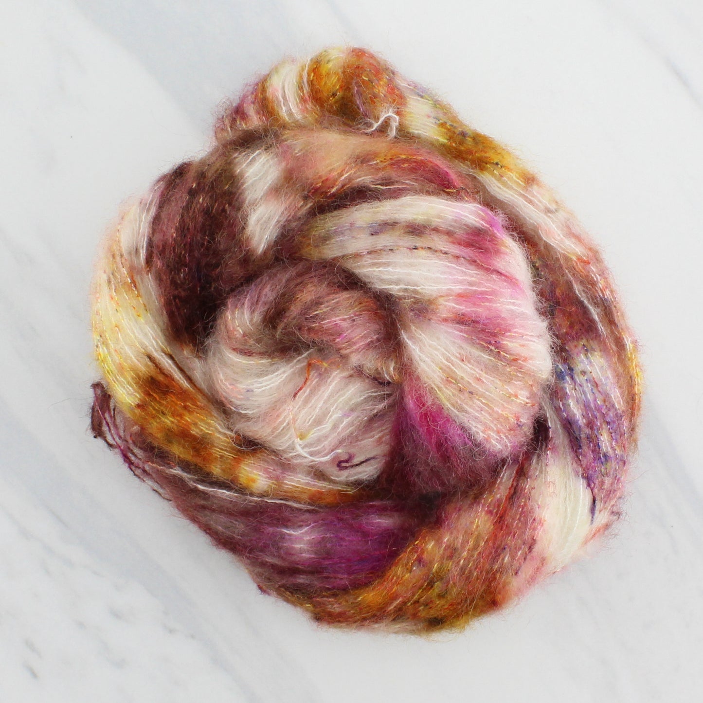 IMPRESSIONS OF AUTUMN Indie-Dyed Yarn on Suri Lace Cloud