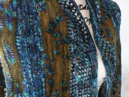 METAMORPHOSIS SHAWL KIT with Peacock Feathers and Peacock Eyes - Purple Lamb