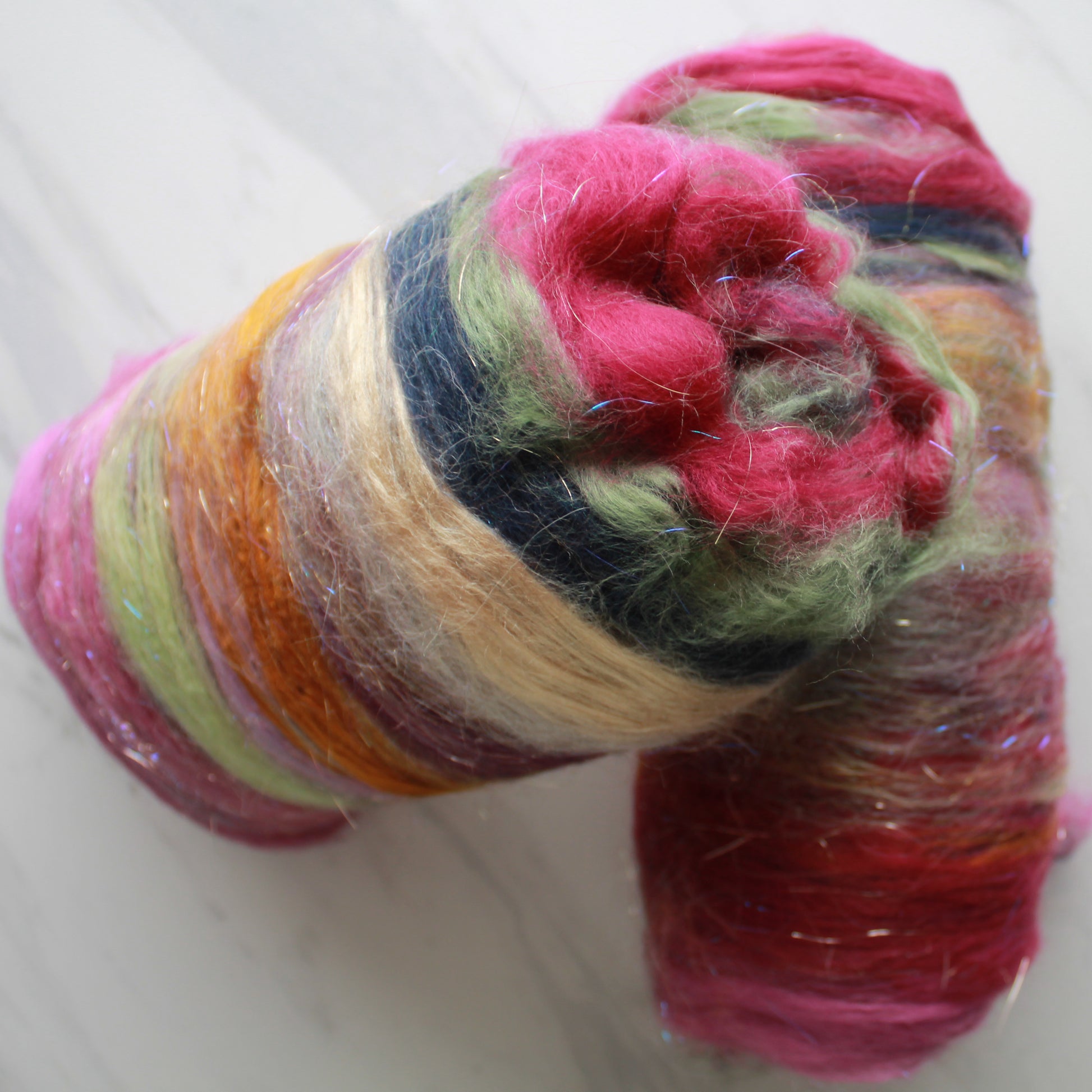 MIDSUMMER NIGHT'S DREAM Art Batt for Spinning and Felting - Purple Lamb