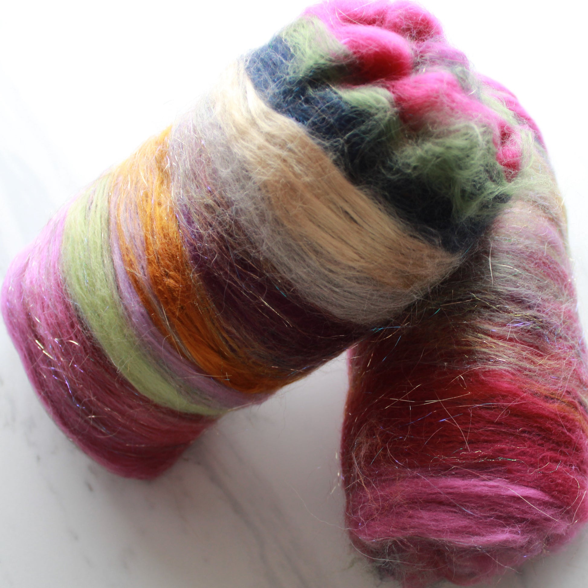 MIDSUMMER NIGHT'S DREAM Art Batt for Spinning and Felting - Purple Lamb