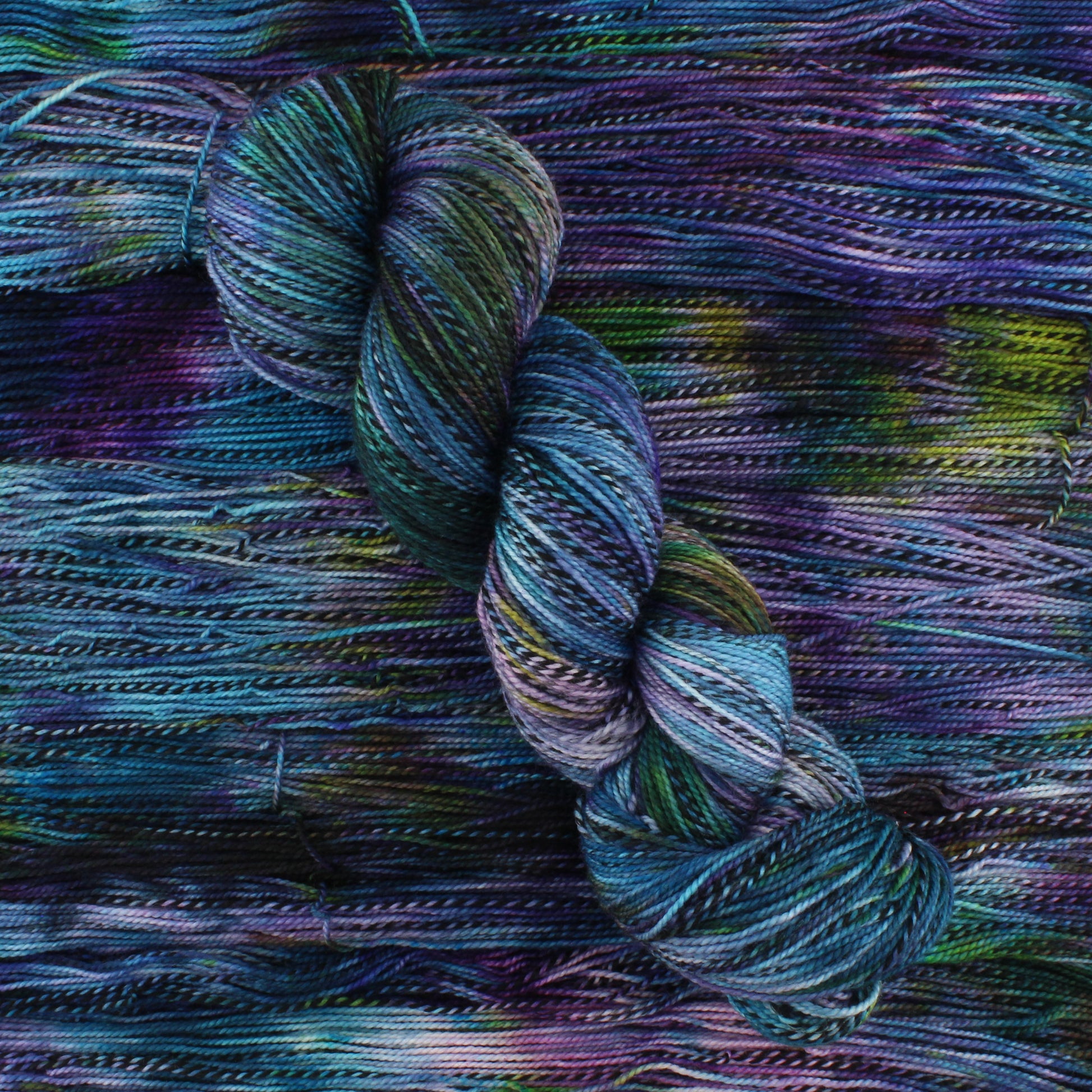 MONET'S CATHEDRAL on Stained Glass Sock- Hand-Dyed Yarn - Purple Lamb