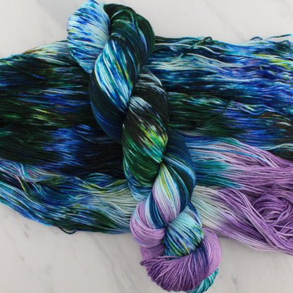 MONET'S WATER LILIES on Sock Perfection - Assigned Pooling Yarn - Purple Lamb