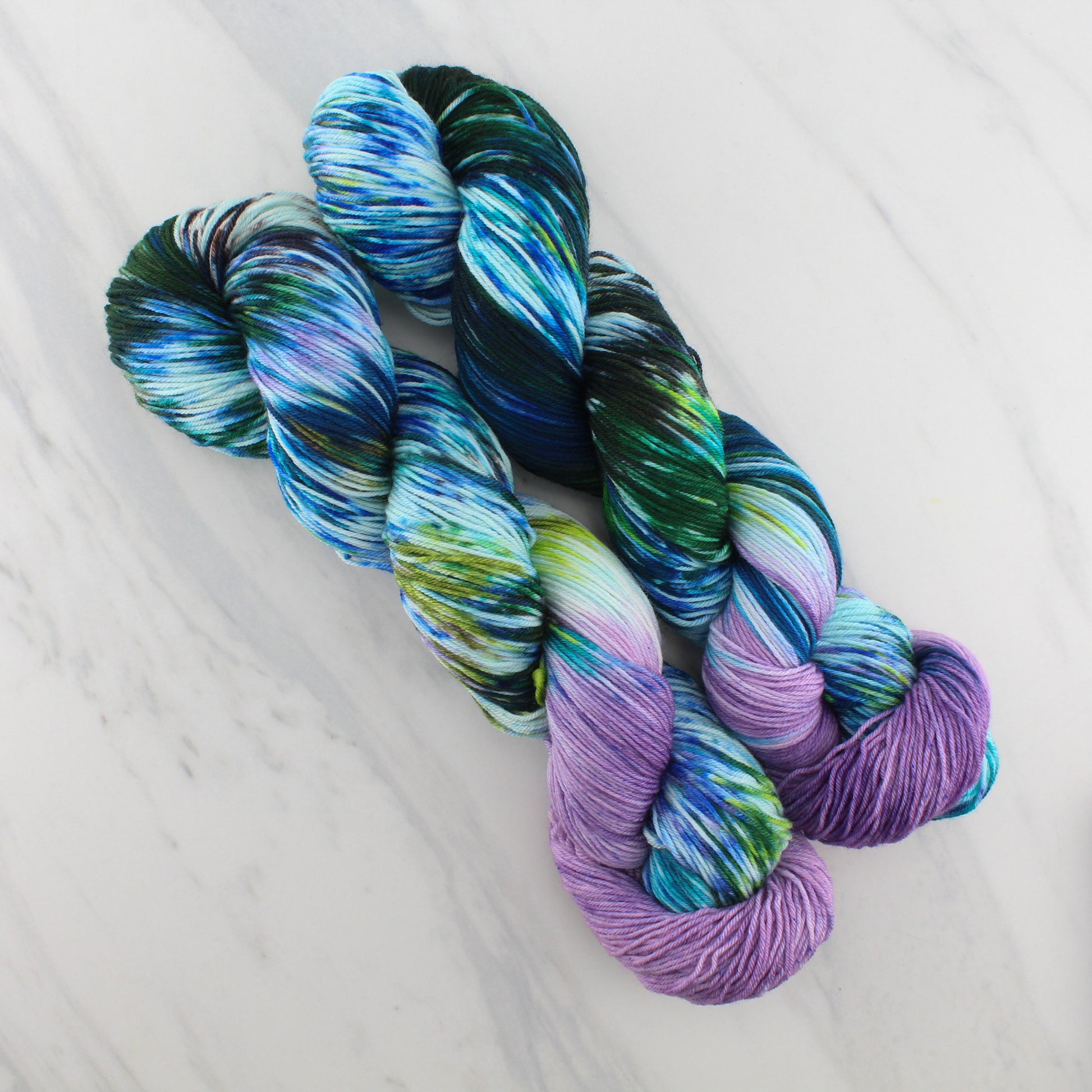 MONET'S WATER LILIES on Sock Perfection - Assigned Pooling Yarn - Purple Lamb