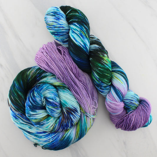 MONET'S WATER LILIES on Sock Perfection - Assigned Pooling Yarn - Purple Lamb