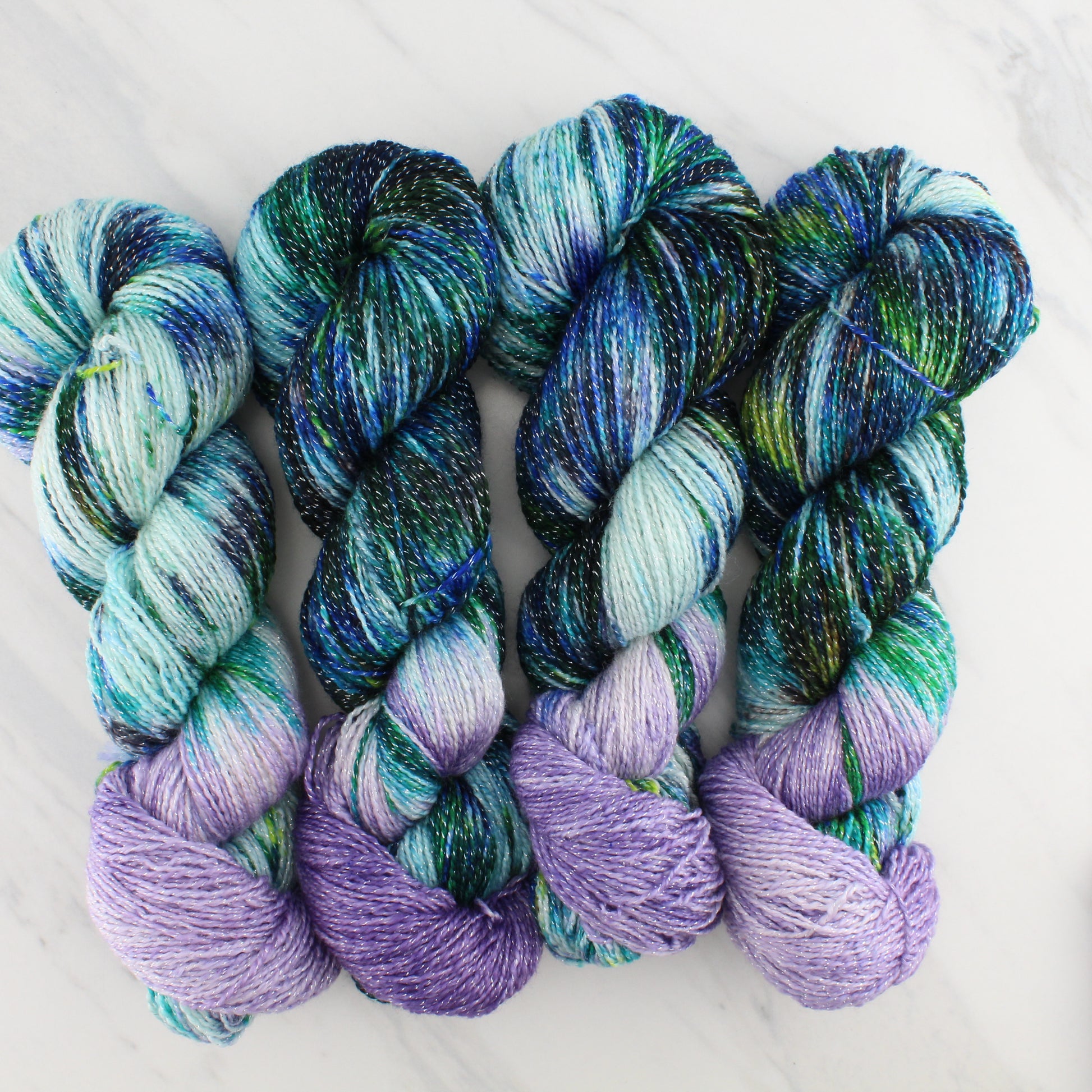 MONET'S WATER LILIES on Twinkle Sock - Assigned Pooling Yarn - Purple Lamb