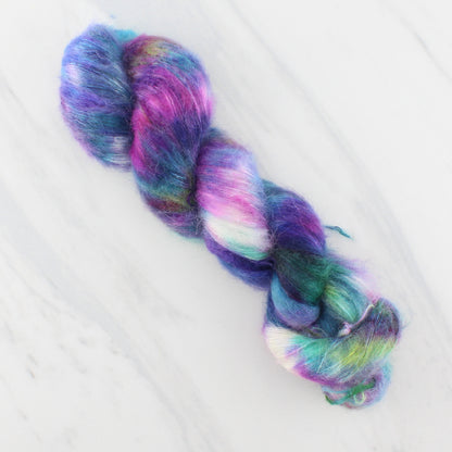 NORTHERN LIGHTS on Suri Lace Cloud- Hand-Dyed Yarn - Purple Lamb