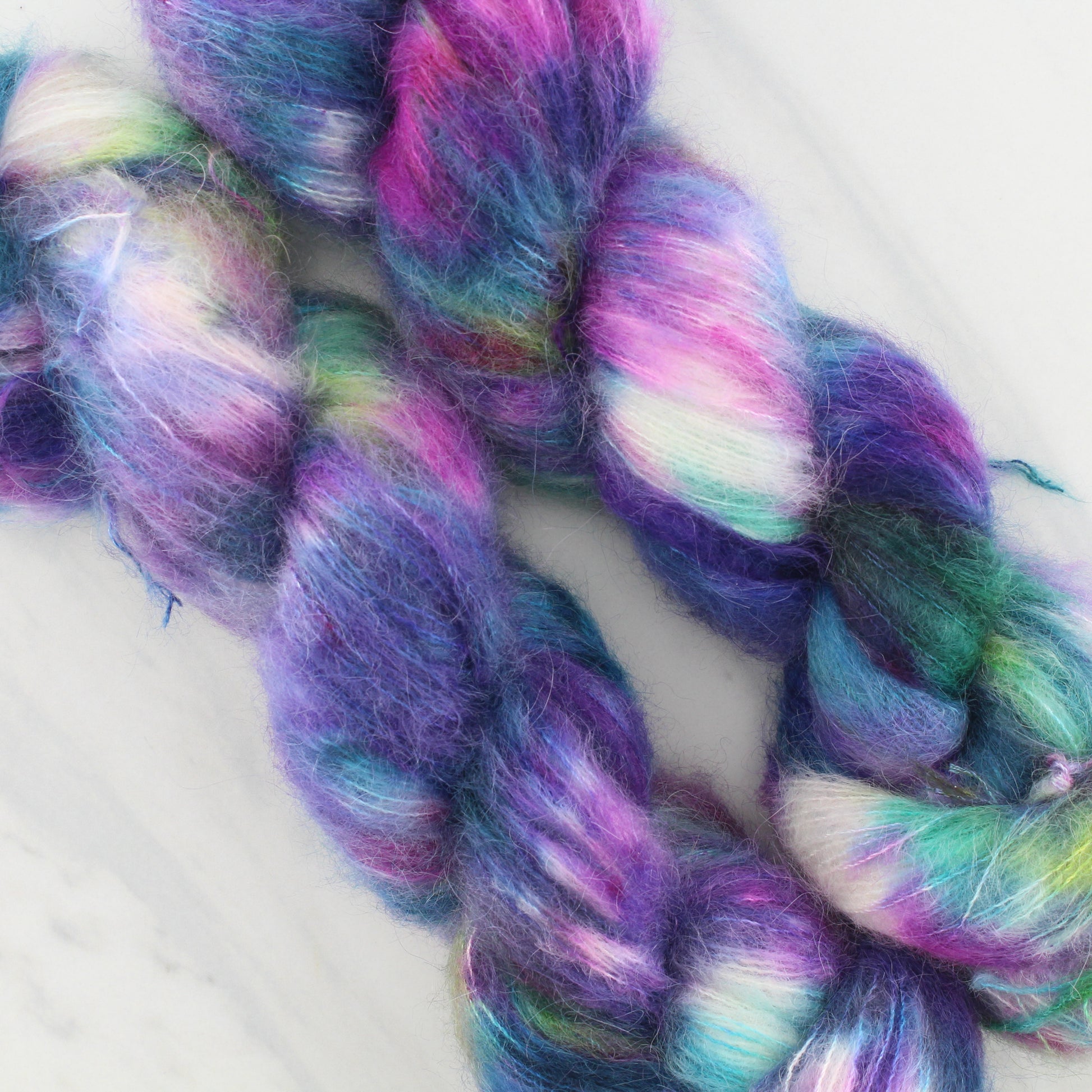 NORTHERN LIGHTS on Suri Lace Cloud- Hand-Dyed Yarn - Purple Lamb