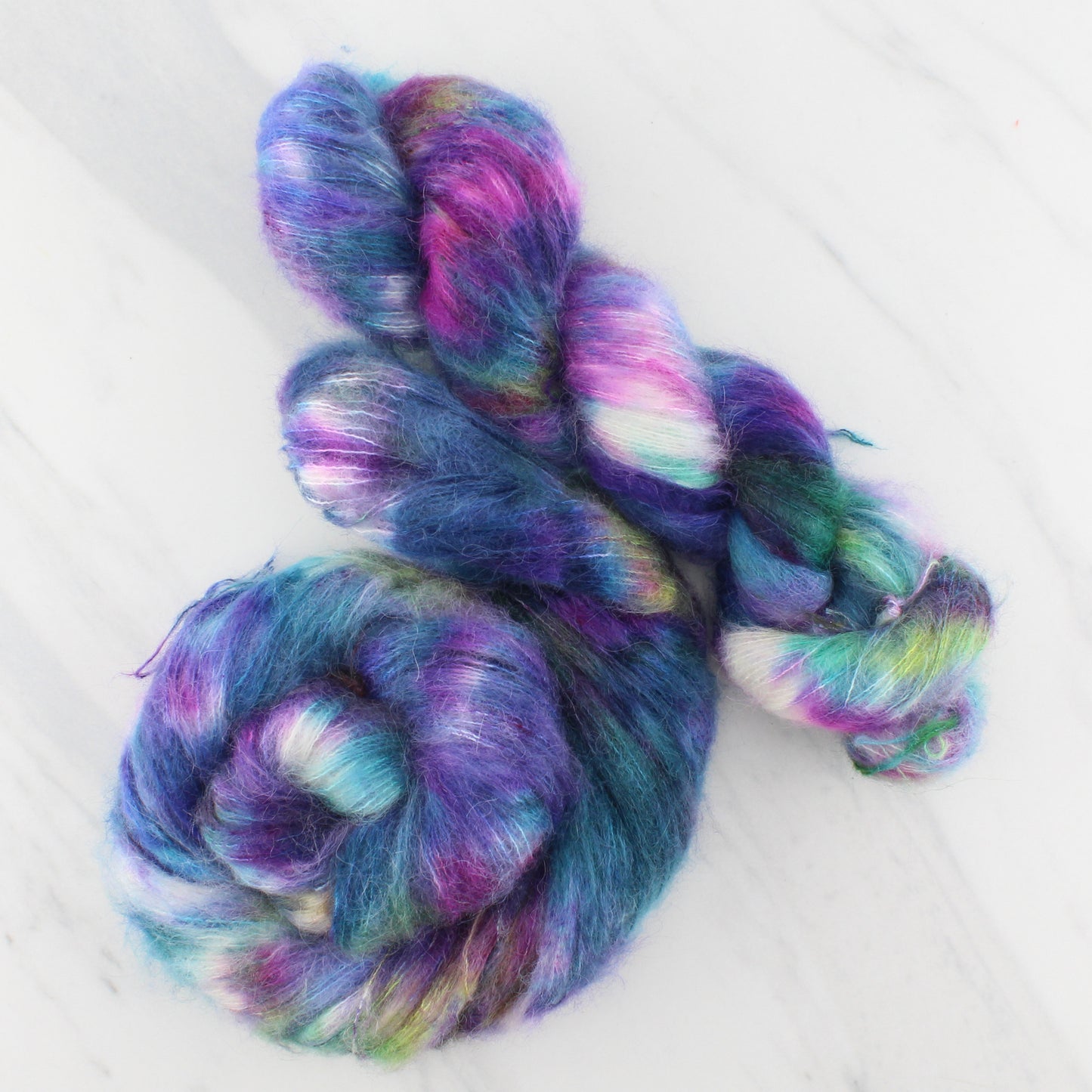 NORTHERN LIGHTS on Suri Lace Cloud- Hand-Dyed Yarn - Purple Lamb