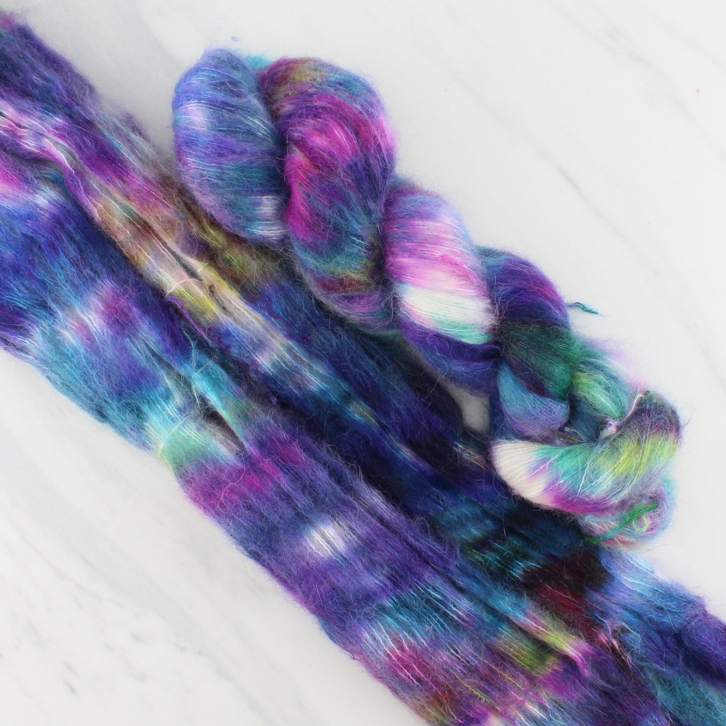 NORTHERN LIGHTS on Suri Lace Cloud- Hand-Dyed Yarn - Purple Lamb