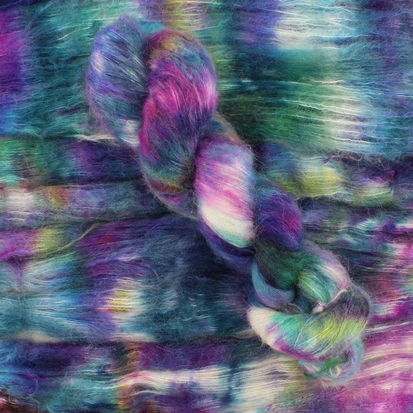 NORTHERN LIGHTS on Suri Lace Cloud- Hand-Dyed Yarn - Purple Lamb