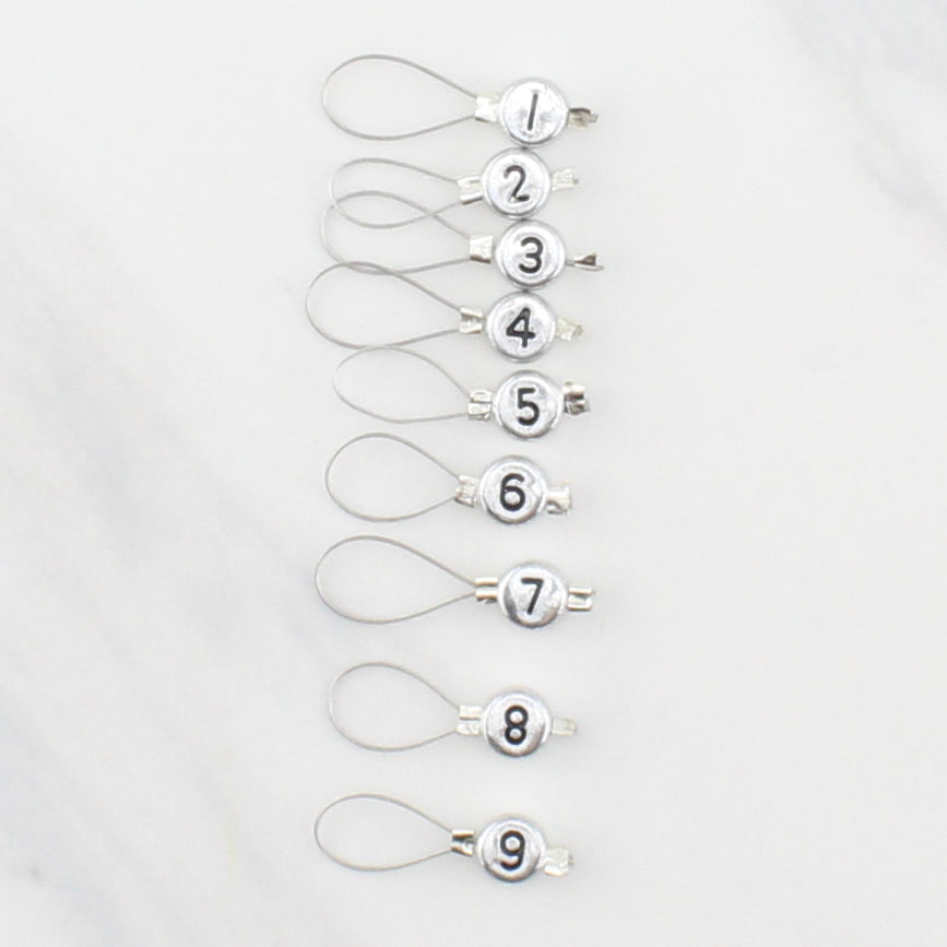 NUMBERED STITCH MARKER SETS FOR KNITTING - Purple Lamb