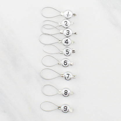 NUMBERED STITCH MARKER SETS FOR KNITTING - Purple Lamb