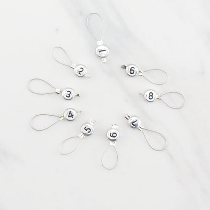 NUMBERED STITCH MARKER SETS FOR KNITTING - Purple Lamb