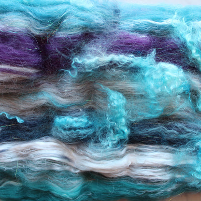 OCEAN AT NIGHT Art Batts to Spin or Felt - Purple Lamb