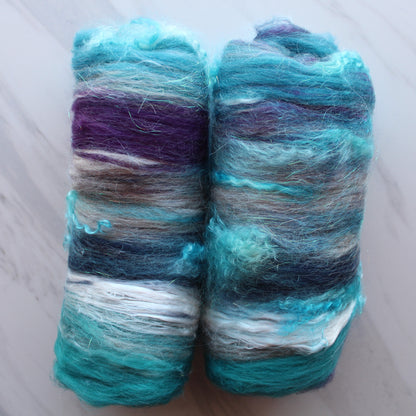 OCEAN AT NIGHT Art Batts to Spin or Felt - Purple Lamb