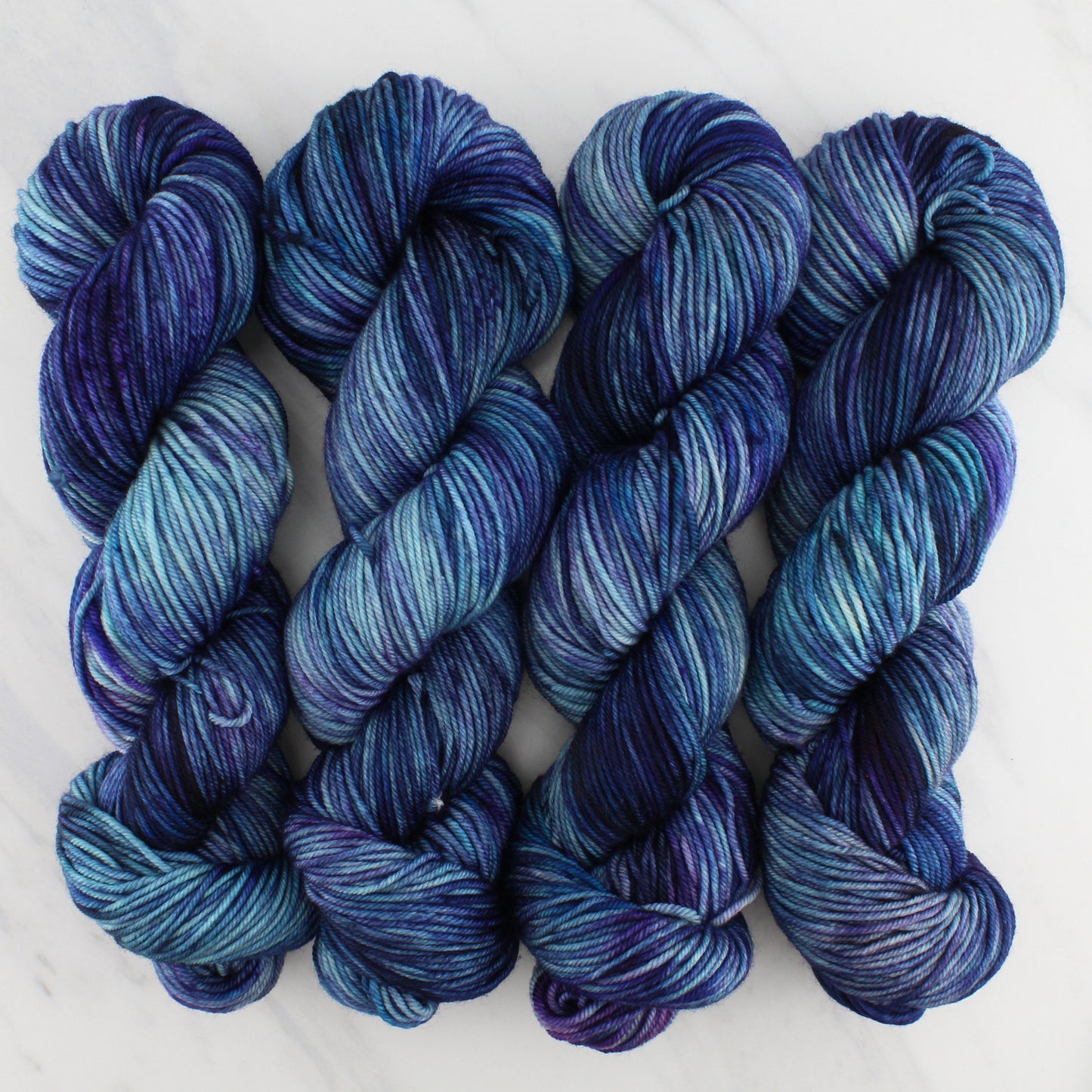 OCEAN AT NIGHT on Squoosh Worsted- Hand-Dyed Yarn - Purple Lamb