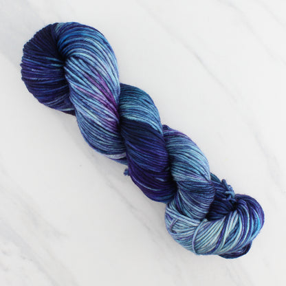 OCEAN AT NIGHT on Squoosh Worsted- Hand-Dyed Yarn - Purple Lamb