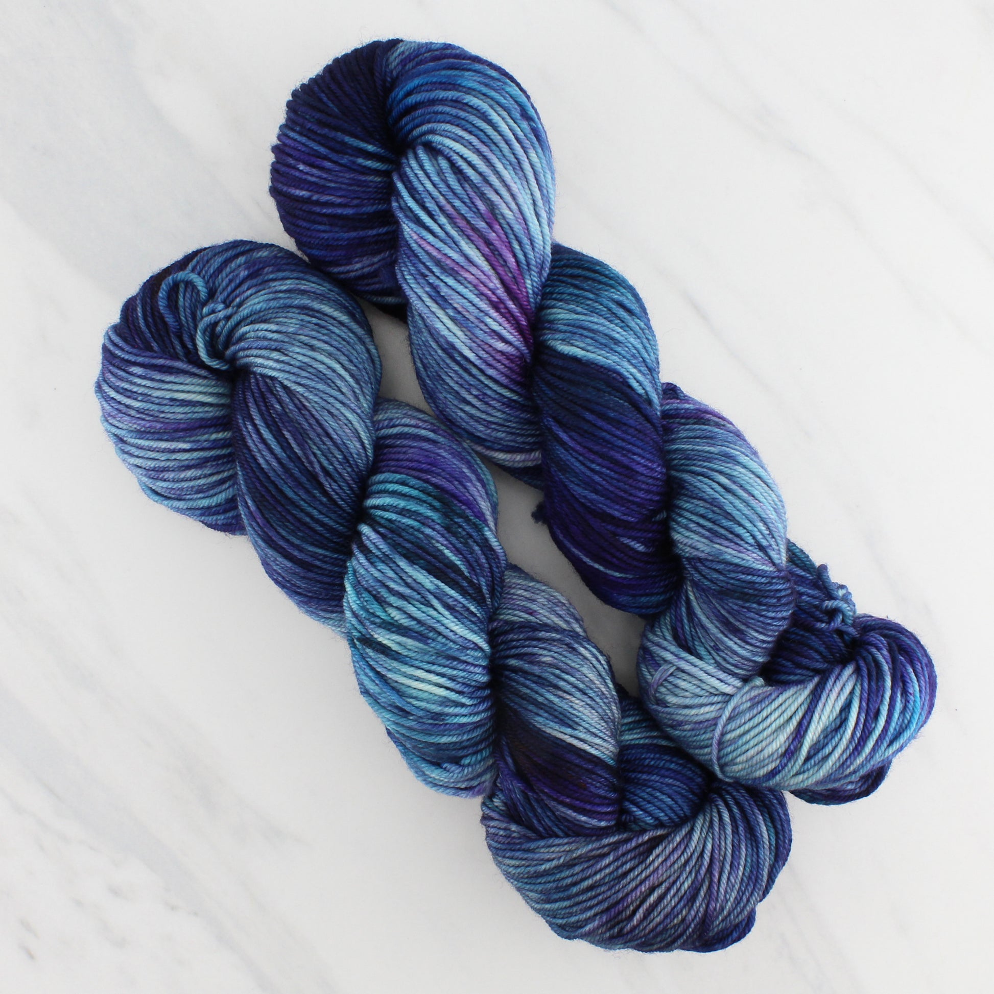 OCEAN AT NIGHT on Squoosh Worsted- Hand-Dyed Yarn - Purple Lamb