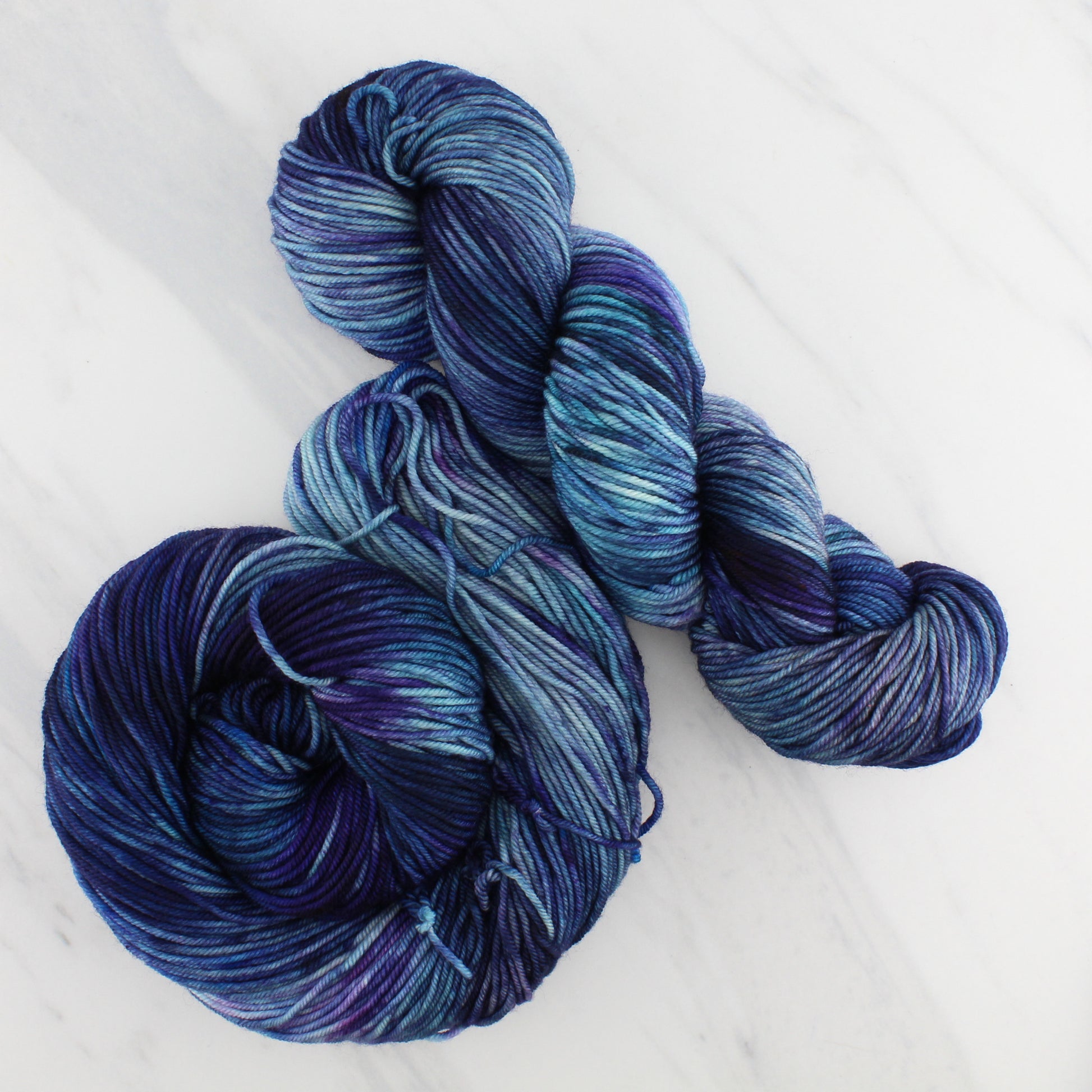 OCEAN AT NIGHT on Squoosh Worsted- Hand-Dyed Yarn - Purple Lamb