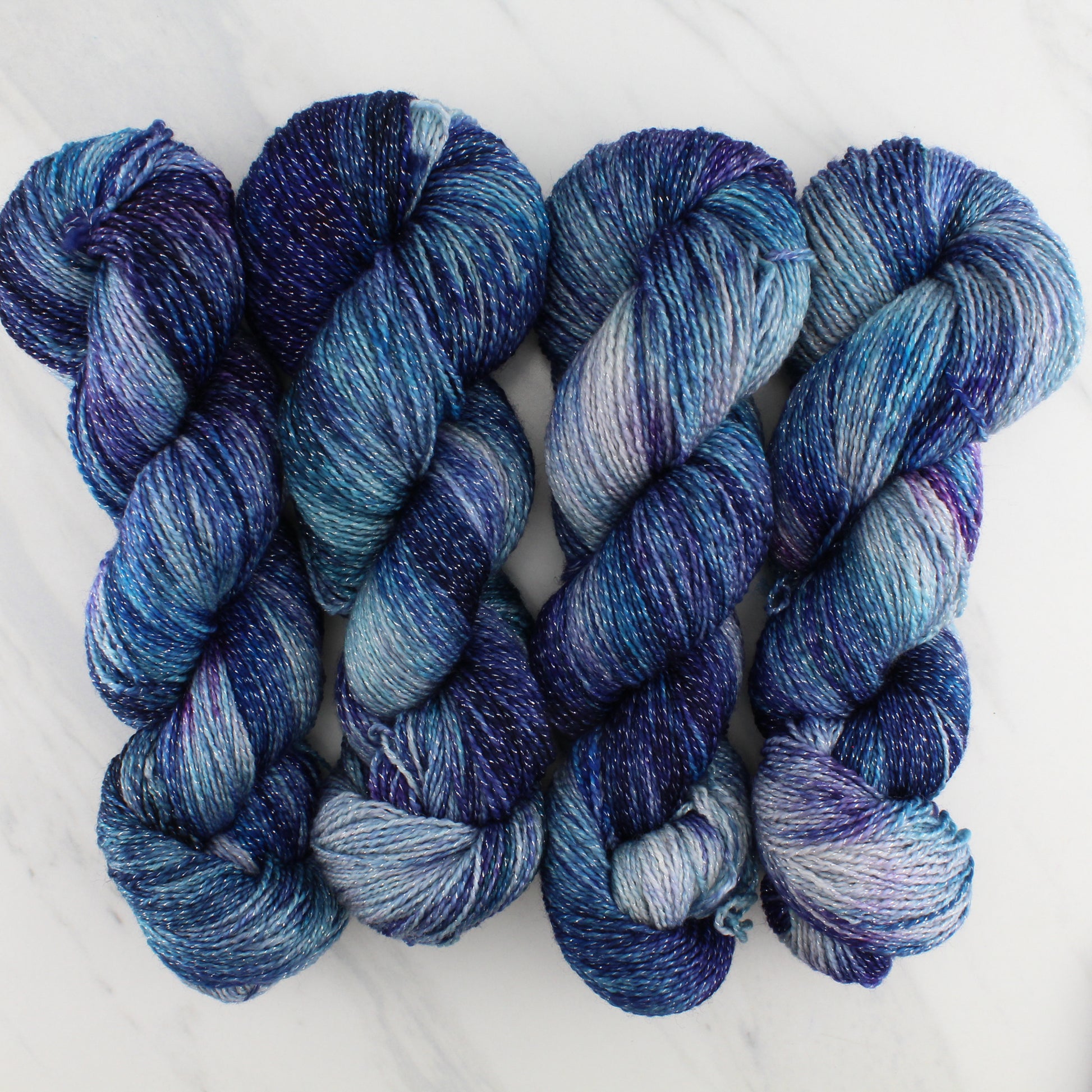 OCEAN AT NIGHT on Twinkle Sock- Hand-Dyed Yarn - Purple Lamb