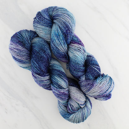 OCEAN AT NIGHT on Twinkle Sock- Hand-Dyed Yarn - Purple Lamb