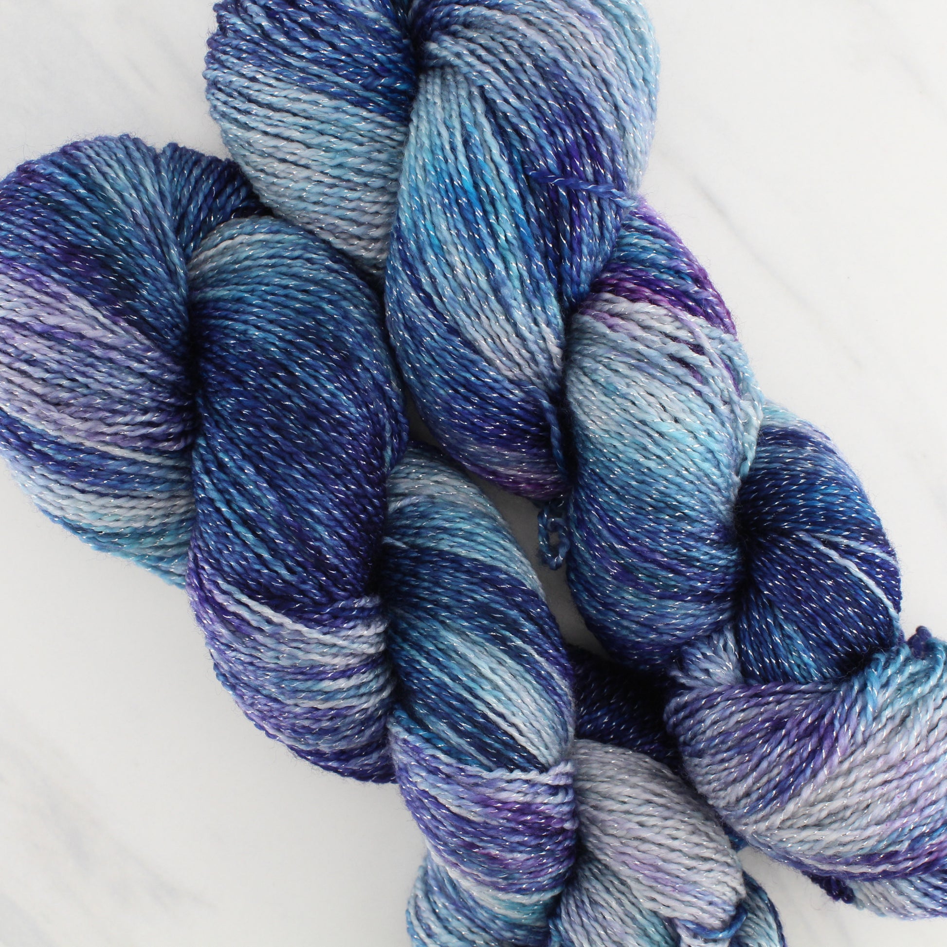 OCEAN AT NIGHT on Twinkle Sock- Hand-Dyed Yarn - Purple Lamb