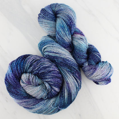 OCEAN AT NIGHT on Twinkle Sock- Hand-Dyed Yarn - Purple Lamb