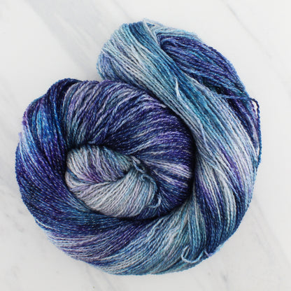 OCEAN AT NIGHT on Twinkle Sock- Hand-Dyed Yarn - Purple Lamb