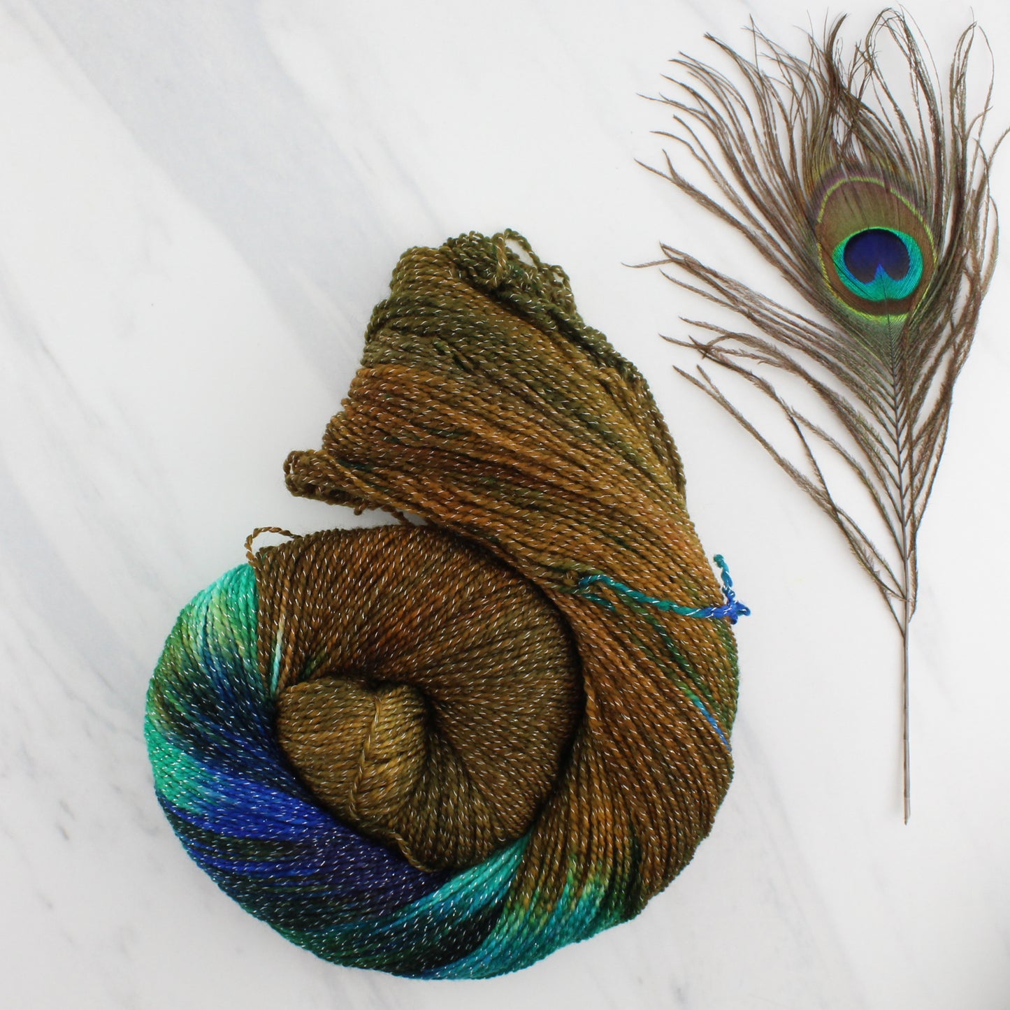 PEACOCK FEATHERS on Twinkle Sock - Assigned-Pooling Colorway