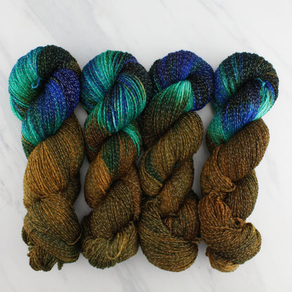 PEACOCK FEATHERS on Twinkle Sock - Assigned-Pooling Colorway